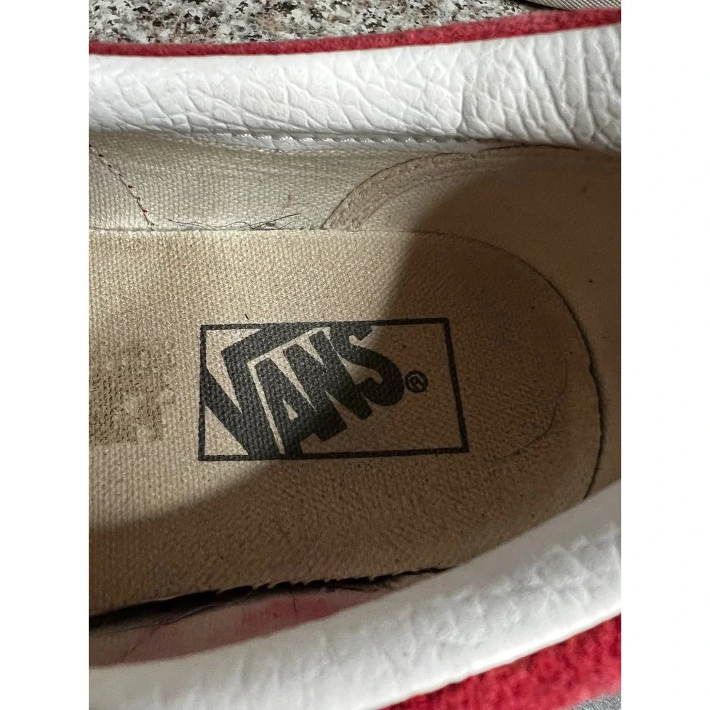 Vans Old Skool Red Suede White Stripe Low Top Skate Sneakers Womens 10 Mens 8.5